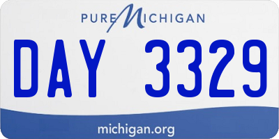 MI license plate DAY3329