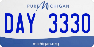 MI license plate DAY3330