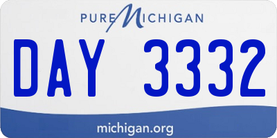 MI license plate DAY3332