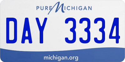 MI license plate DAY3334