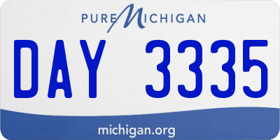 MI license plate DAY3335