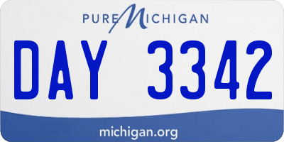 MI license plate DAY3342