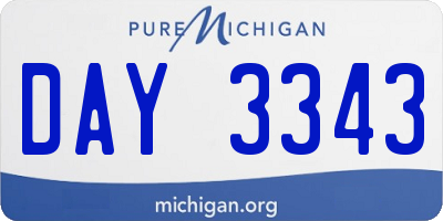 MI license plate DAY3343
