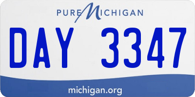 MI license plate DAY3347