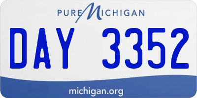MI license plate DAY3352