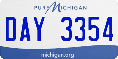 MI license plate DAY3354