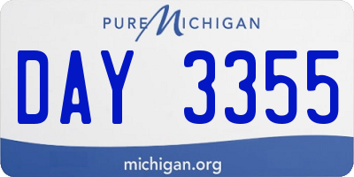 MI license plate DAY3355