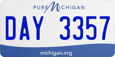 MI license plate DAY3357