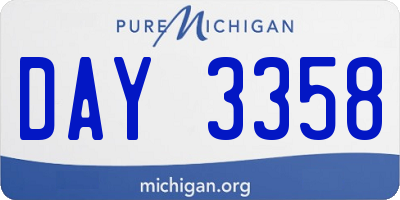 MI license plate DAY3358