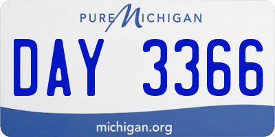 MI license plate DAY3366