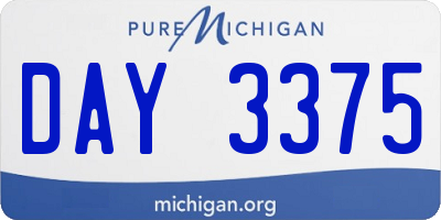 MI license plate DAY3375