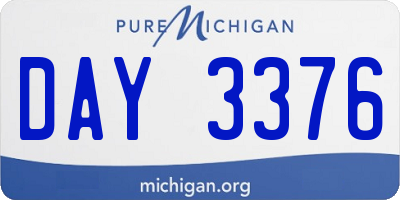 MI license plate DAY3376