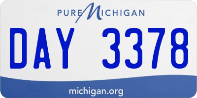 MI license plate DAY3378