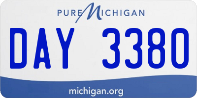 MI license plate DAY3380