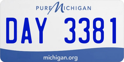 MI license plate DAY3381