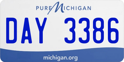MI license plate DAY3386