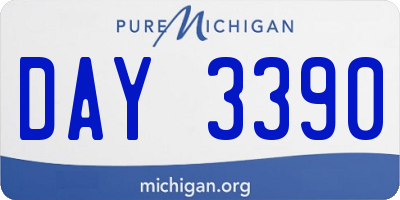 MI license plate DAY3390