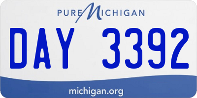 MI license plate DAY3392
