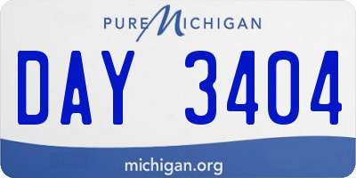 MI license plate DAY3404