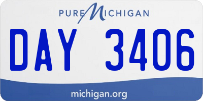 MI license plate DAY3406
