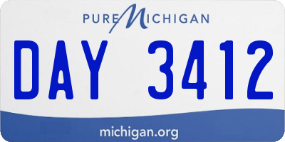 MI license plate DAY3412