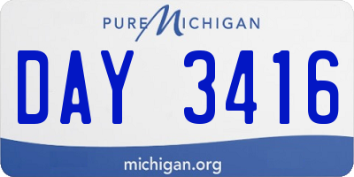 MI license plate DAY3416