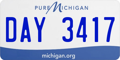 MI license plate DAY3417