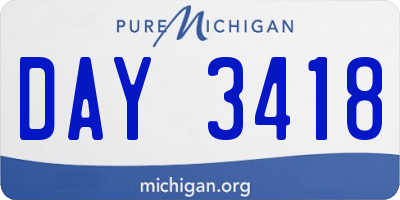 MI license plate DAY3418