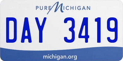 MI license plate DAY3419