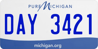 MI license plate DAY3421