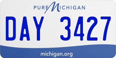 MI license plate DAY3427