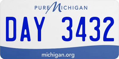 MI license plate DAY3432