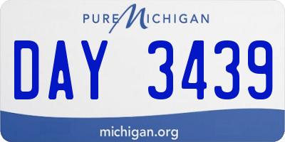 MI license plate DAY3439