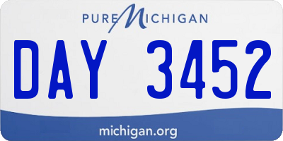 MI license plate DAY3452