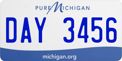 MI license plate DAY3456