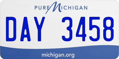 MI license plate DAY3458