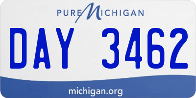 MI license plate DAY3462