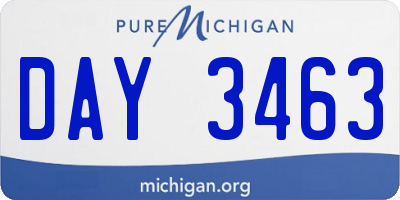 MI license plate DAY3463