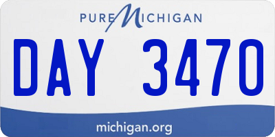 MI license plate DAY3470