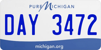 MI license plate DAY3472