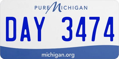 MI license plate DAY3474
