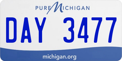 MI license plate DAY3477