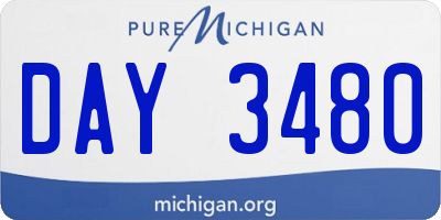 MI license plate DAY3480