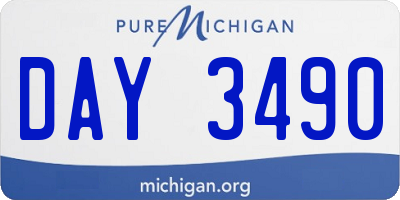 MI license plate DAY3490