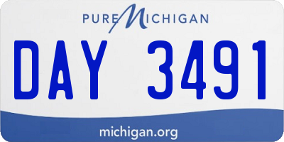 MI license plate DAY3491