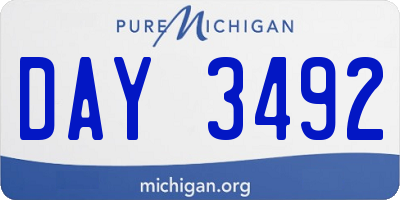 MI license plate DAY3492