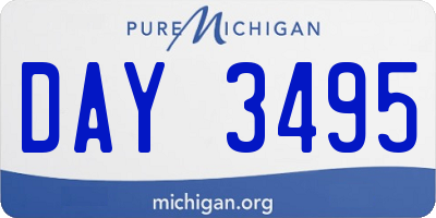 MI license plate DAY3495