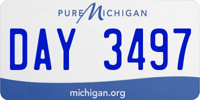 MI license plate DAY3497