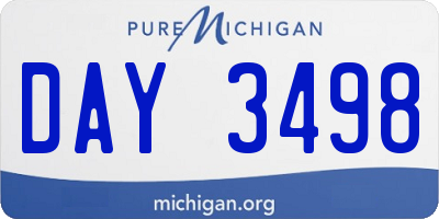 MI license plate DAY3498