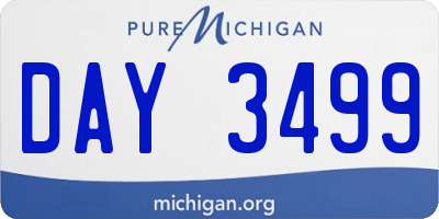 MI license plate DAY3499